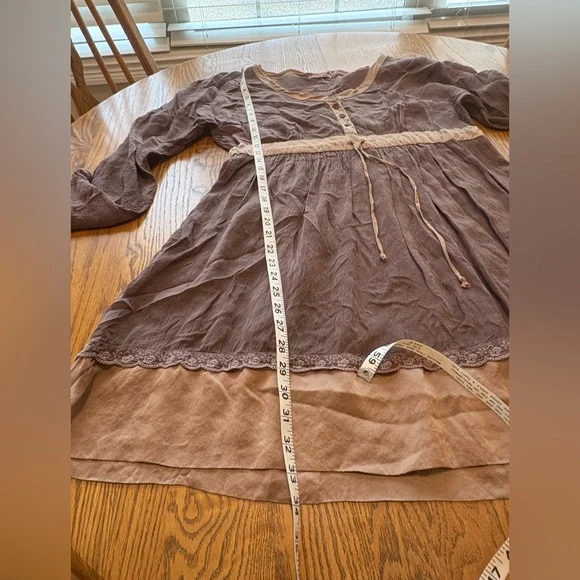 Johnny Was Mocha Brown Long Sleeve V-Neck Size M READ - Picture 6 of 13